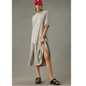 Anthropologie Daily Practice tiered long lounge sweatshirt dress sz m